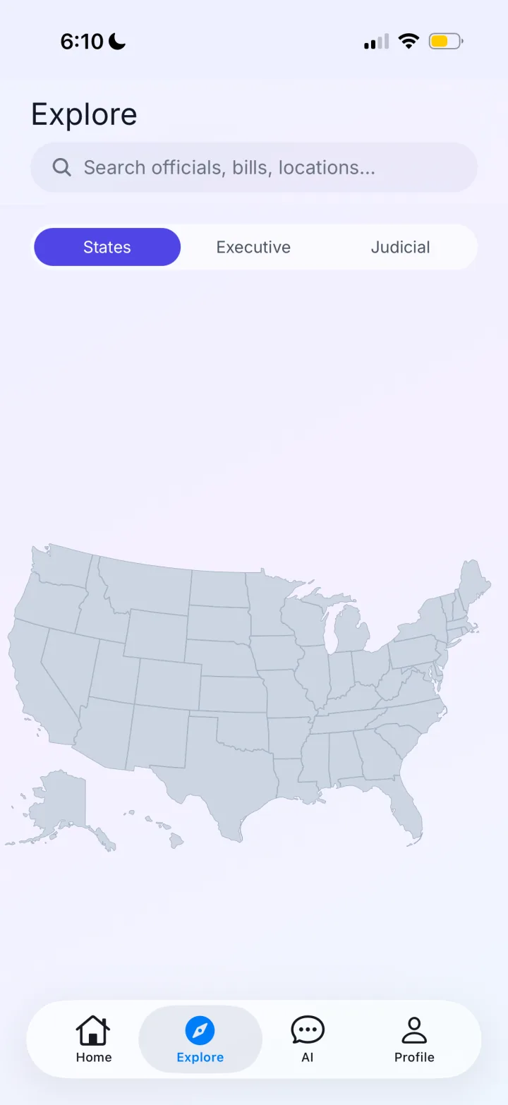 Politik app Explore tab